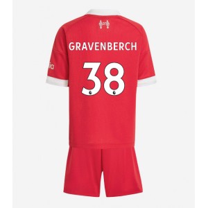 Liverpool Ryan Gravenberch #38 Jalkapallovaatteet Lasten Kotipeliasu 2025-26 Lyhythihainen (+ Lyhyet housut)